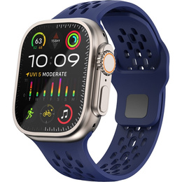Szilikon szíj Apple Watch 1/2/3/4/4/5/6/7/8/SE/ULTRA 42/44/45/49MM órához, tengerészkék