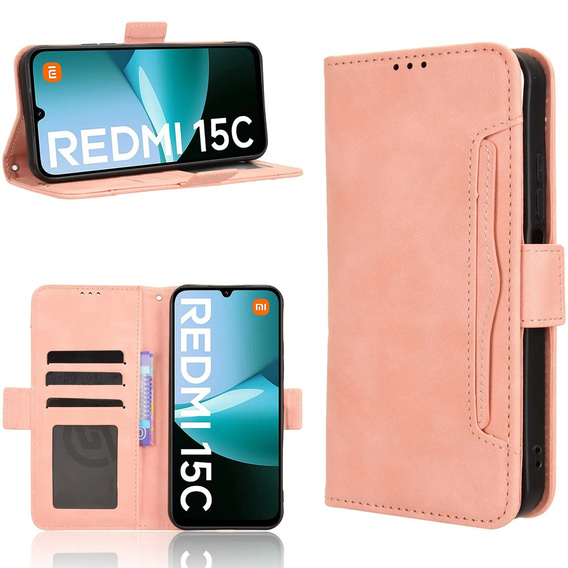 Pattintható tok a Xiaomi Redmi 15C 4G/LTE, Card Slot, rózsaszín