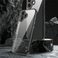 Tok iPhone 17 készülékhez, kamerafedéllel, átlátszó, fekete oldallal