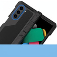Páncélozott tok Samsung Galaxy Z Fold6 5G készülékhez, alumínium, állvánnyal és tolltartóval, fekete