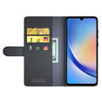 Pattintható tok Samsung Galaxy A35 5G, Split Leather, fekete