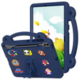 Gyermek tok Samsung Galaxy Tab S9 FE+ Plus, Cute Patterns, állvánnyal, sötétkék