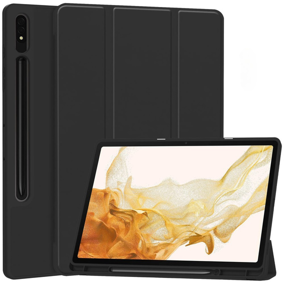 Tok Samsung Galaxy Tab S10+ Plus, Smartcase tolltartóval, fekete