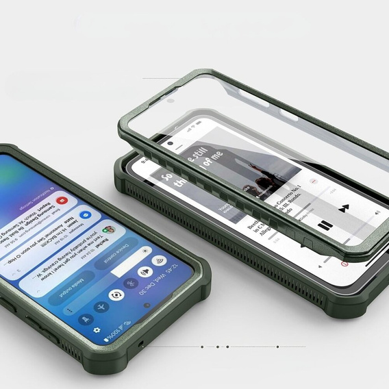 Páncélozott tok a Samsung Galaxy S23 FE, Dexnor Full Body (Two Frames), zöld