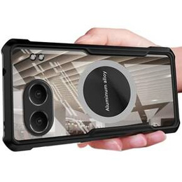 Tok OnePlus Nord 4, mágneses lemezzel, átlátszó / fekete