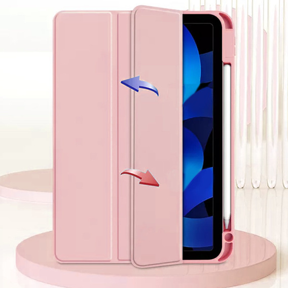 Tok iPad 10.9 2022 10 Gen, Smartcase Hybrid, tolltartó résszel, rózsaszín