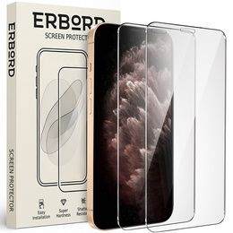 2x edzett üveg a iPhone 11 Pro, ERBORD 9H Hard Glass a képernyőn
