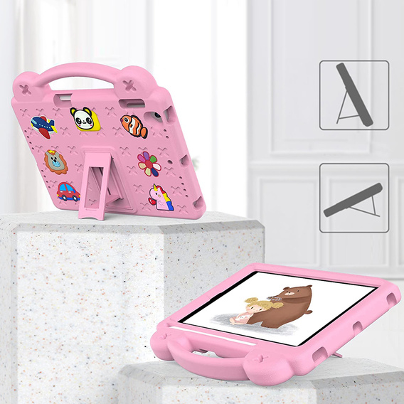 Gyermek tok iPad 9.7" 2018/2017 (6/5 gen.) / Pro 9.7" 2016, Cute Patterns, állvánnyal, rózsaszín