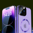 Magnetic Dual Glass MagSafe tok iPhone 15 Pro Max, lila