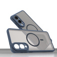 Tok Samsung Galaxy S25 Edge, Kickstand Matt Case, MagSafe-hoz, kék + képernyőüveg