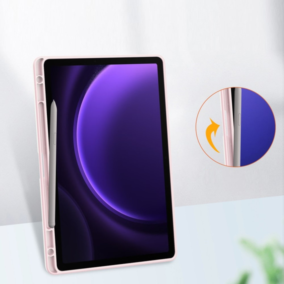 Tok Samsung Galaxy Tab S10 Lite / S10 FE / S9 FE, Smartcase Hybrid, tolltartó résszel, rózsaszín