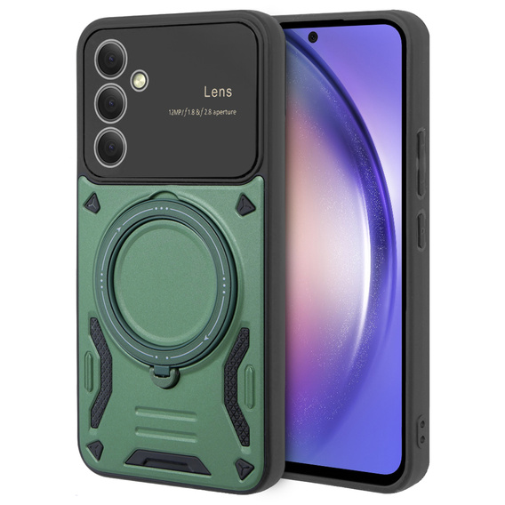 Páncélozott tok Samsung Galaxy A54 5G, CamShield MagSafe, zöld