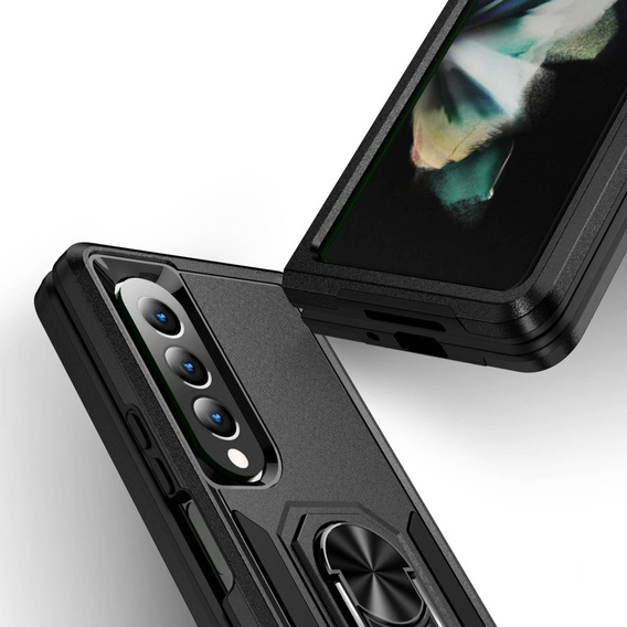 Páncélozott telefontok a do Samsung Galaxy Z Fold 4 5G, Nox Case Ring, fekete