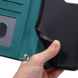 Flap tok Samsung Galaxy A55 5G, Rhombus Crossbody Leather, sötétzöld