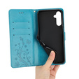Pattintható tok a Samsung Galaxy A55 5G, Wallet, Butterfly, lila