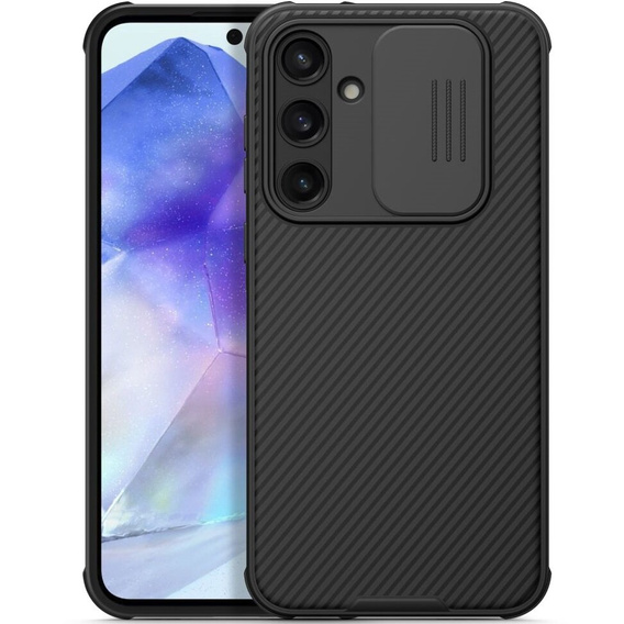 Tok Samsung Galaxy A55 5G, páncélozott Nillkin, CamShield Pro, fekete