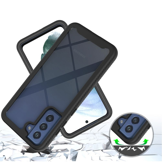Tok Samsung Galaxy S21 FE készülékhez, Shockproof, fóliával, kék