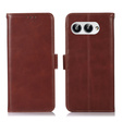 Pattintható tok a T Phone 3 5G, Crazy Horse Wallet, barna