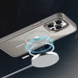 Tok iPhone 16 Pro Max-hoz, MagSafe, ERBORD Matt Case, átlátszó / titánium + képernyőüveg