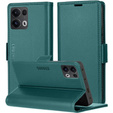 Tok Oppo Reno 13 Pro, ERBORD Glossy Litchi, pénztárca patenttal, zöld