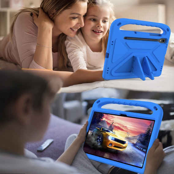 Gyermek tok Samsung Galaxy Tab S10 Lite / S10 FE / S9 FE, fogantyúval, kék
