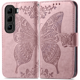 Pattintható tok a Infinix Hot 50 4G, Butterfly, rózsaszín rose gold