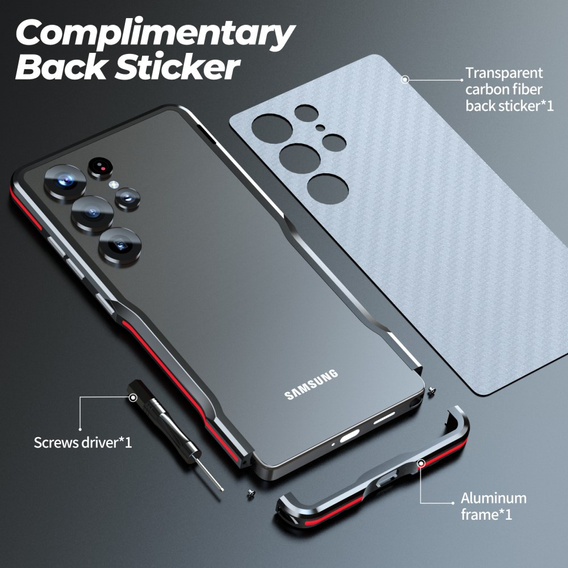 Teletok LUPHIE Samsung Galaxy S25 Ultra-hoz, Armor Bumper, fekete