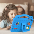 Gyermek tok iPad mini 7.9" 2019/2015/2014/2013/2012 (5/4/3/2/1 gen.), Cute Patterns, állvánnyal, kék
