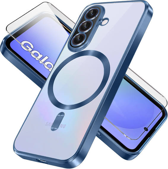 Tok Samsung Galaxy A36-hoz, Electro MagSafe, sötétkék + üveg a képernyőhöz