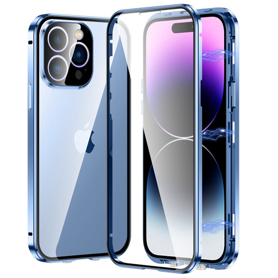 Tok iPhone 14 Pro, Magnetic Dual Glass, kék