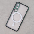 Magnetic Dual Glass MagSafe tok Samsung Galaxy S23, zöld