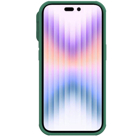 Tok iPhone 14 Pro Max, páncélozott Nillkin, CamShield Pro, zöld