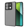 Szilikon tok Xiaomi Redmi Note 13 Pro 5G, kamera védelemmel, átlátszó / fekete + edzett üveg 9H