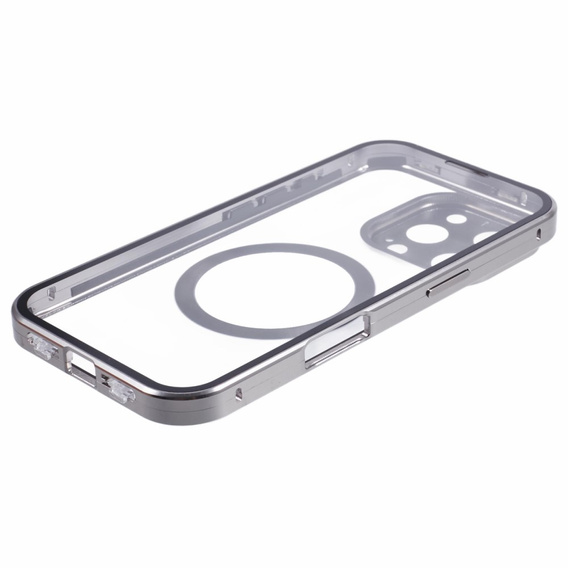Magnetic Dual Glass MagSafe tok iPhone 16 Pro Max, titánium