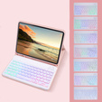 Kivilágított bluetooth billentyűzettel ellátott tok iPad 10.9 2022 (10 gen.), rózsaszín