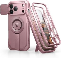 Dexnor páncélozott tok állvánnyal és fényképezőgép zárral, MagSafe iPhone 17 Pro Max készülékhez