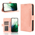 Pántos tok Xiaomi Redmi 15 5G / 4G, kártya foglalat, pénztárca, rózsaszín, rózsaszín