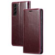 Pattintható tok a Samsung Galaxy S23, ERBORD Waxy Wallet, piros