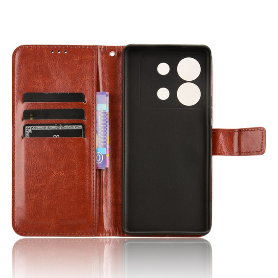 Pattintható tok a Infinix Zero 30 5G, Crazy Horse Wallet, barna