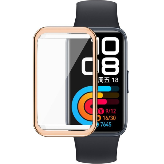 2w1 Etui z Osłoną Silikonową do Huawei Band 8, Różowe Rose Gold