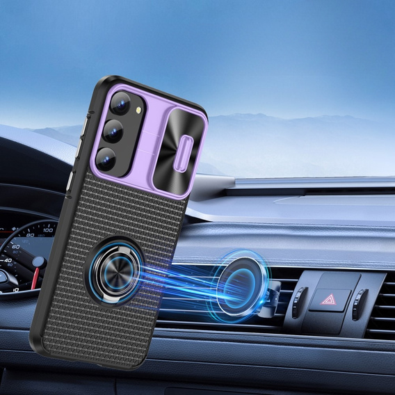 Telefontok a Samsung Galaxy S23, Camera Slide Ring, fekete / lila