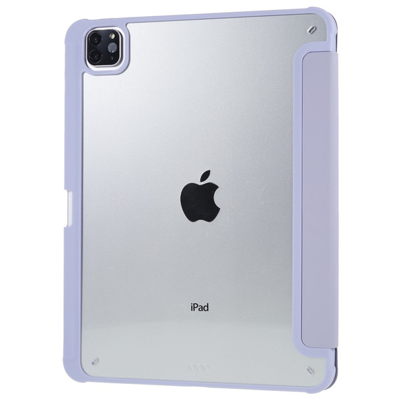 Tok iPad Pro 11 2022 / 2021 / 2020 / 2018, Smartcase Hybrid, tolltartó résszel, lila