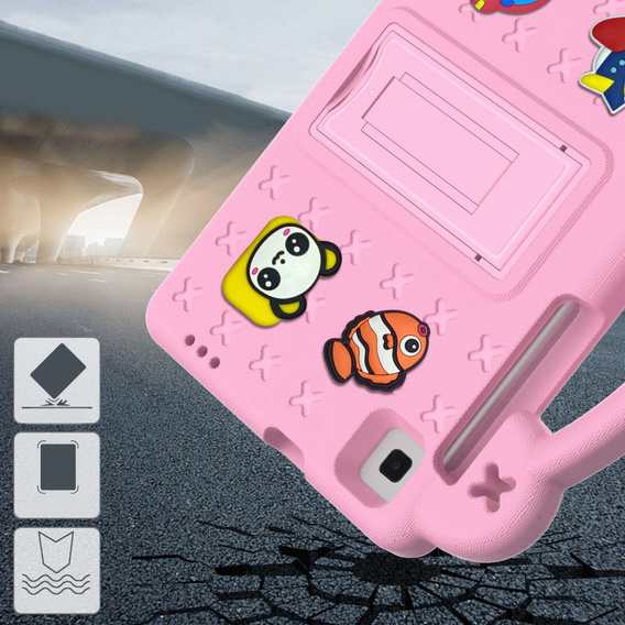 Gyermek tok Samsung Galaxy Tab A7 Lite 8.7 T220/T225, Cute Patterns, állvánnyal, rózsaszín