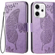 Pattintható tok Oppo Reno 14, Butterfly, pénztárca, lila