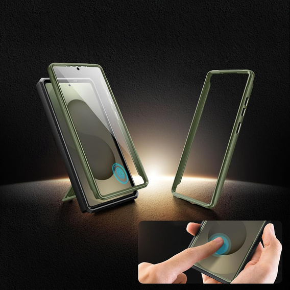 Robusztus tok Samsung Galaxy S25 Ultra készülékhez – Tongate MECH sorozatú klip, fekete