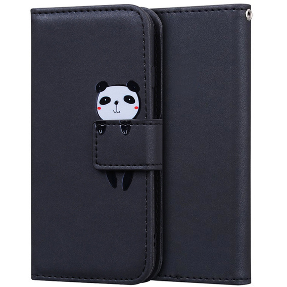 Pattintható tok a Xiaomi Redmi Note 8 Pro, Wallet Panda, fekete