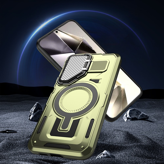 Tok Samsung Galaxy S24 FE, Military MagSafe with camera protection, zöld