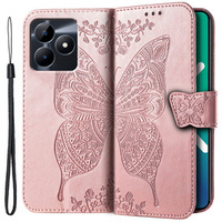 Pattintható tok a Realme C51, Butterfly, rózsaszín rose gold