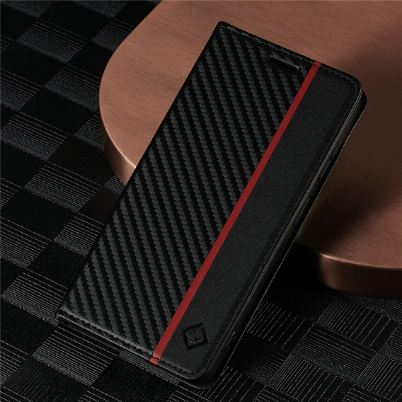 LC.IMEEKE Karbon flip tok Samsung Galaxy A57 5G készülékhez, fekete