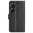 Pattintható tok a Asus Zenfone 9 5G / 10 5G, Wallet PU Leather Case, fekete